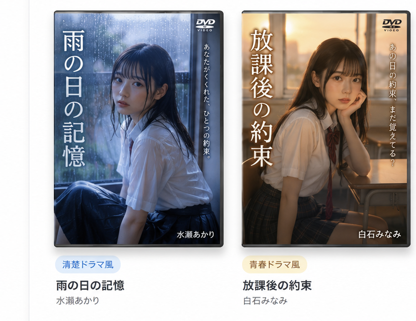 AI DVD Coverの架空DVDパッケージ風サンプル作品 前半